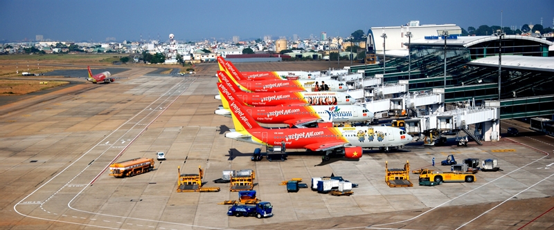 Vietjet fleet at Tan Son Nhat International Airport