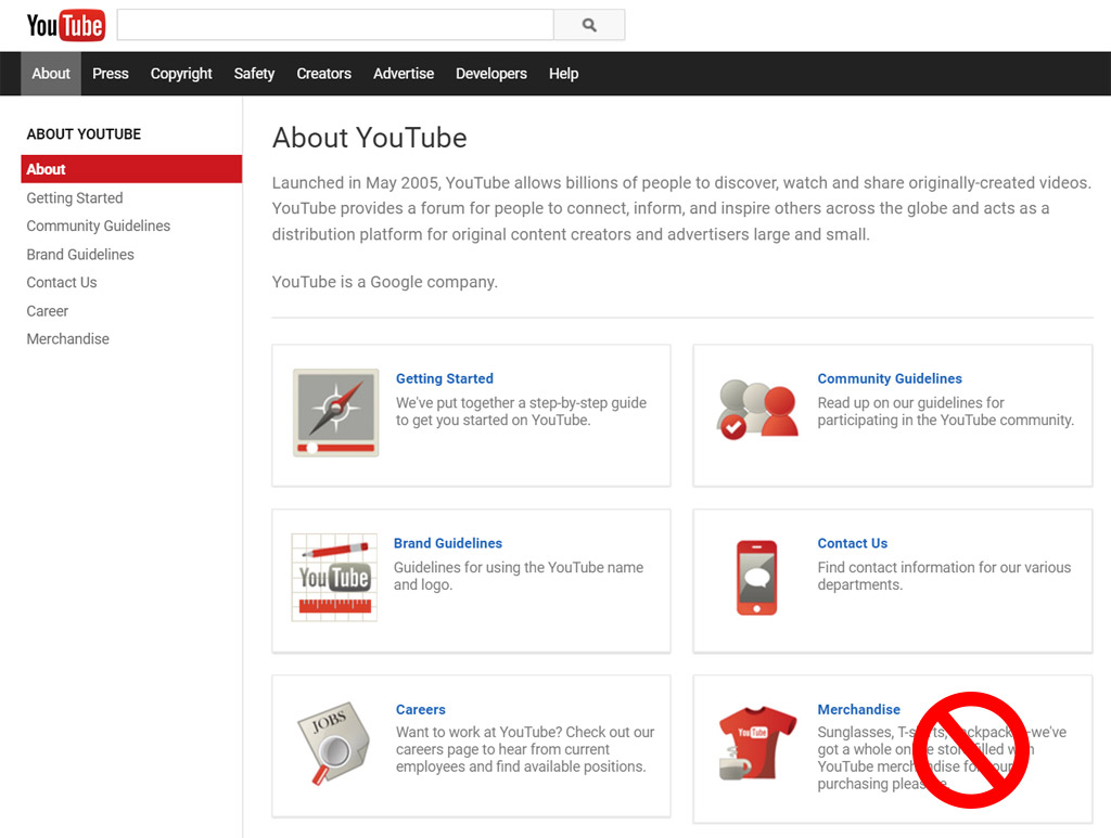 YouTube-Merchandise-deadlink