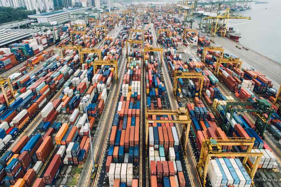 Container Port Shipping ส่งออกสินค้า การค้า